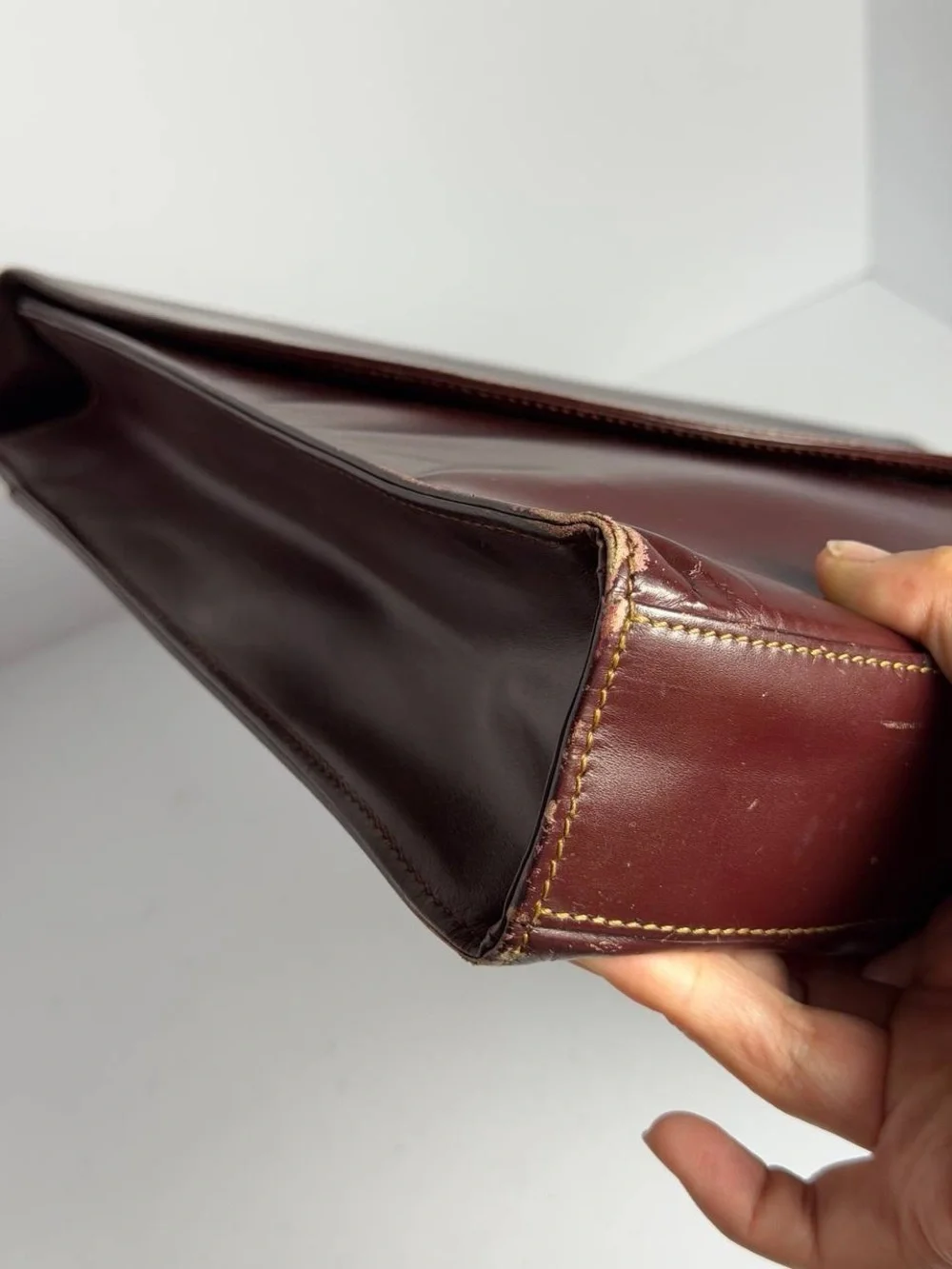 Vintage Cartier Must De Cartier Burgundy Leather Old Money Briefcase